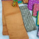 Semi Tussar Silk Sarees with Embroidery blouse combo