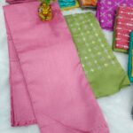 Semi Tussar Silk Sarees with Embroidery blouse combo