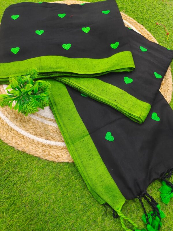 Love Embroidery Khadi  Cotton Sarees