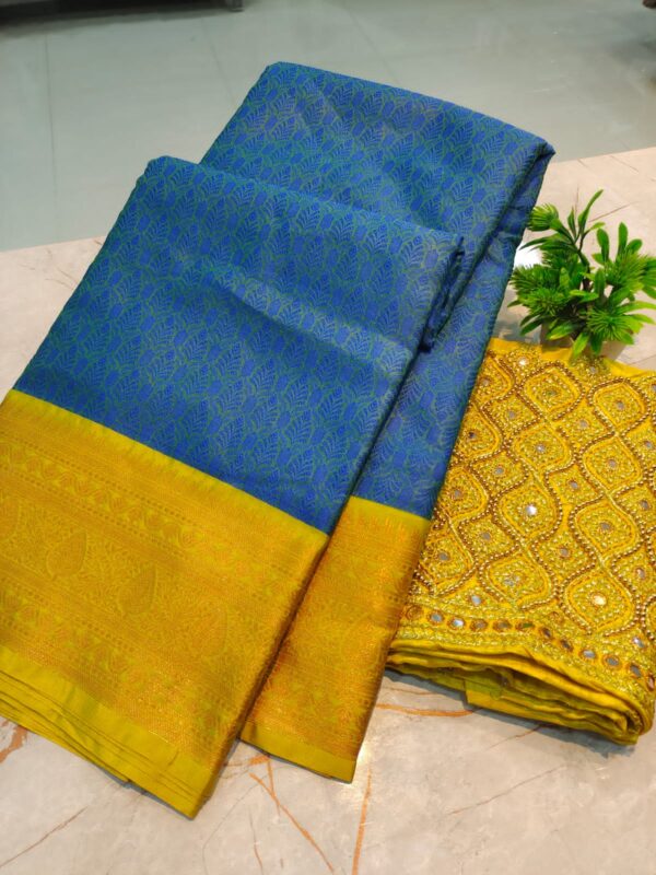 KORA MUSLIN SAREE + AARI WORK BLOUSE COMBO COLLECTIONS