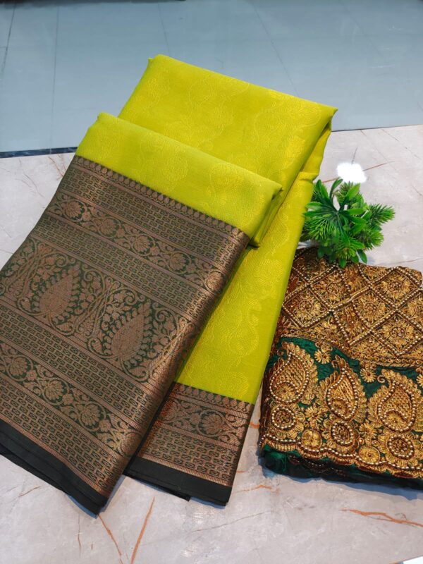 KORA MUSLIN SAREE + AARI WORK BLOUSE COMBO COLLECTIONS