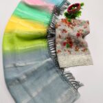 Designer Georgette Saree + Lovely floral Embroidery 🪡 blouse Combo