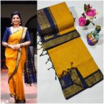 Checked Kalyani cotton saree/Lata Gadwal Paithani