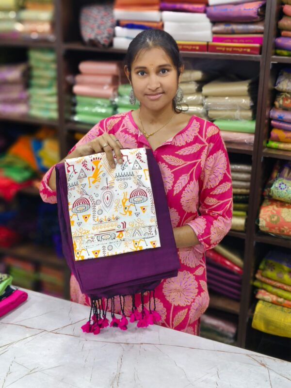 Khadi Cotton Saree+Blouse Combo