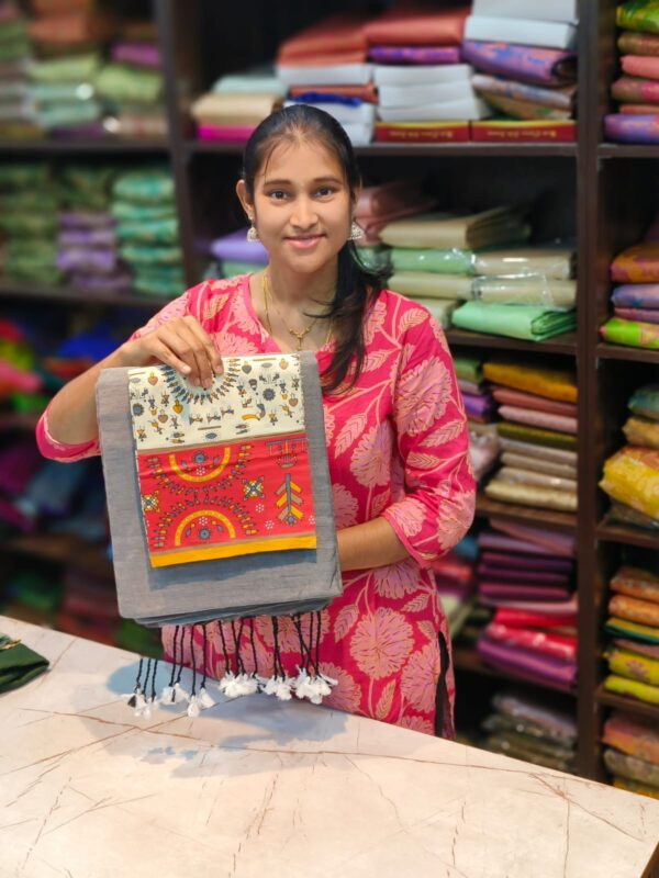 Khadi Cotton Saree+Blouse Combo