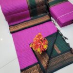 Checked Kalyani cotton saree/Lata Gadwal Paithani