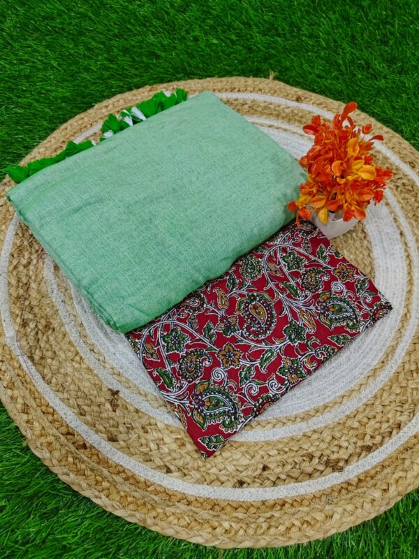 Khadi Cotton Saree+Blouse Combo