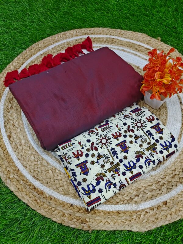 Khadi Cotton Saree+Blouse Combo