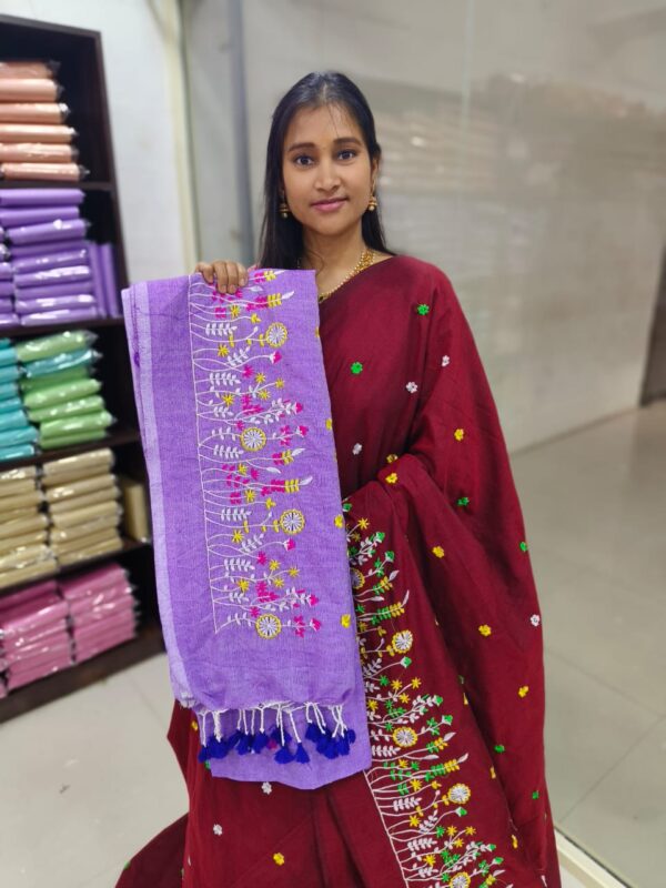 EMBROIDERY KADHI COTTON SAREES. FEEL GOOD MATERIAL FOR HOT SUMMER