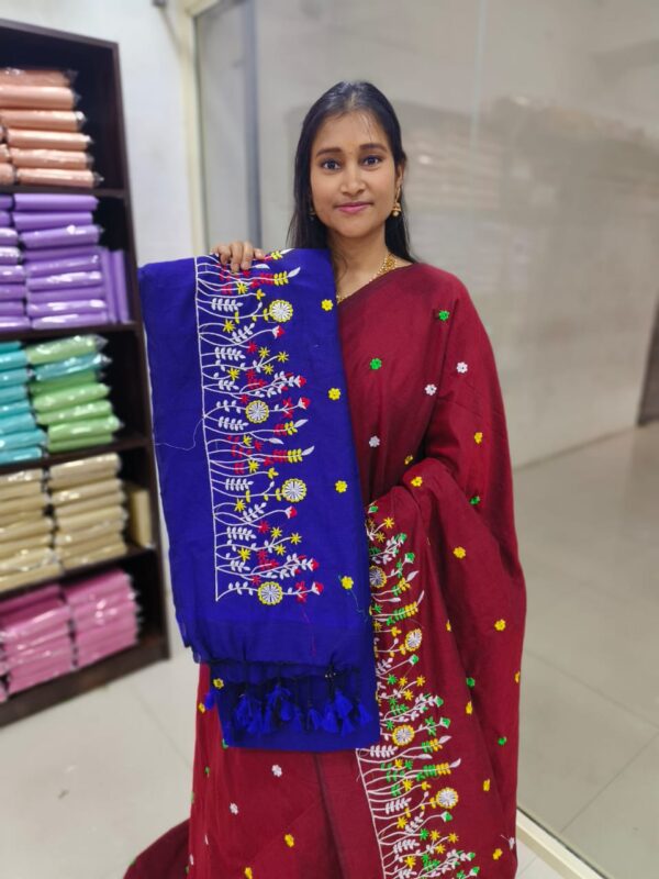 EMBROIDERY KADHI COTTON SAREES. FEEL GOOD MATERIAL FOR HOT SUMMER