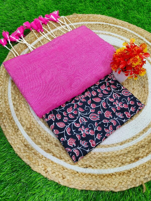 Khadi Cotton Saree+Blouse Combo