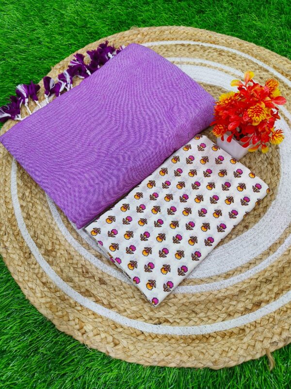 Khadi Cotton Saree+Blouse Combo