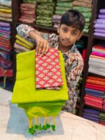 Khadi Cotton Saree+Blouse Combo