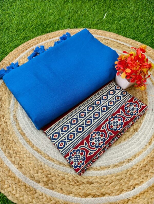 Khadi Cotton Saree+Blouse Combo