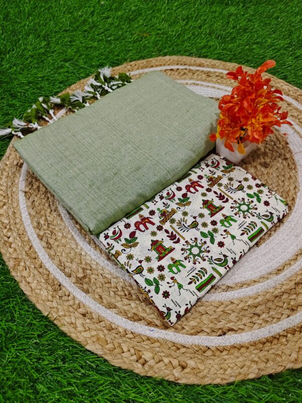 Khadi Cotton Saree+Blouse Combo