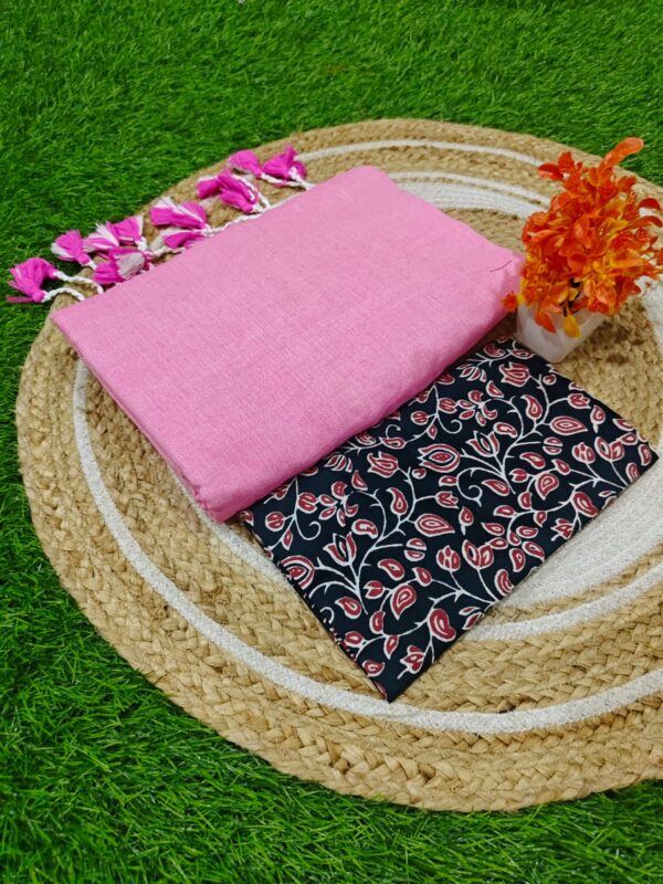 Khadi Cotton Saree+Blouse Combo