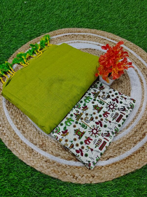 Khadi Cotton Saree+Blouse Combo