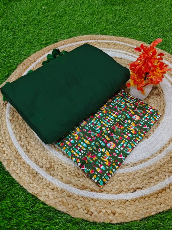 Khadi Cotton Saree+Blouse Combo