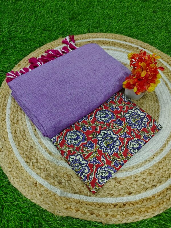 Khadi Cotton Saree+Blouse Combo