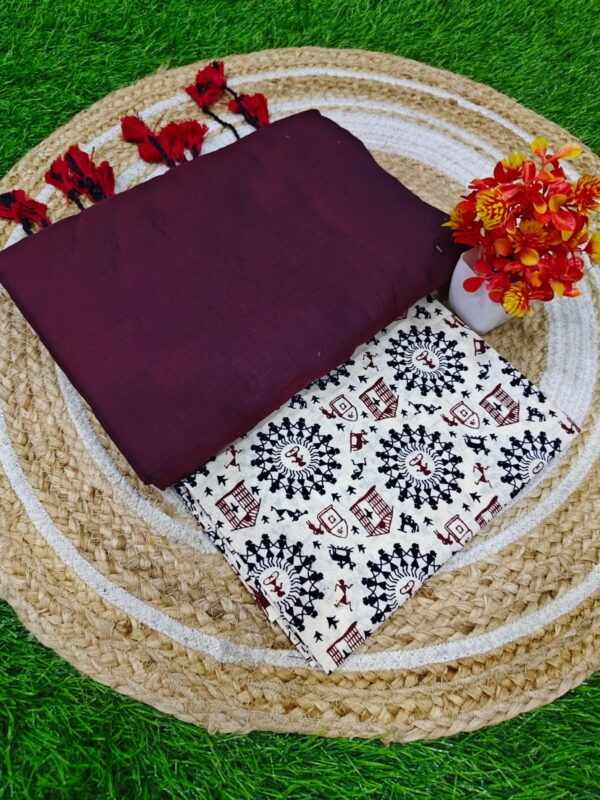 Khadi Cotton Saree+Blouse Combo