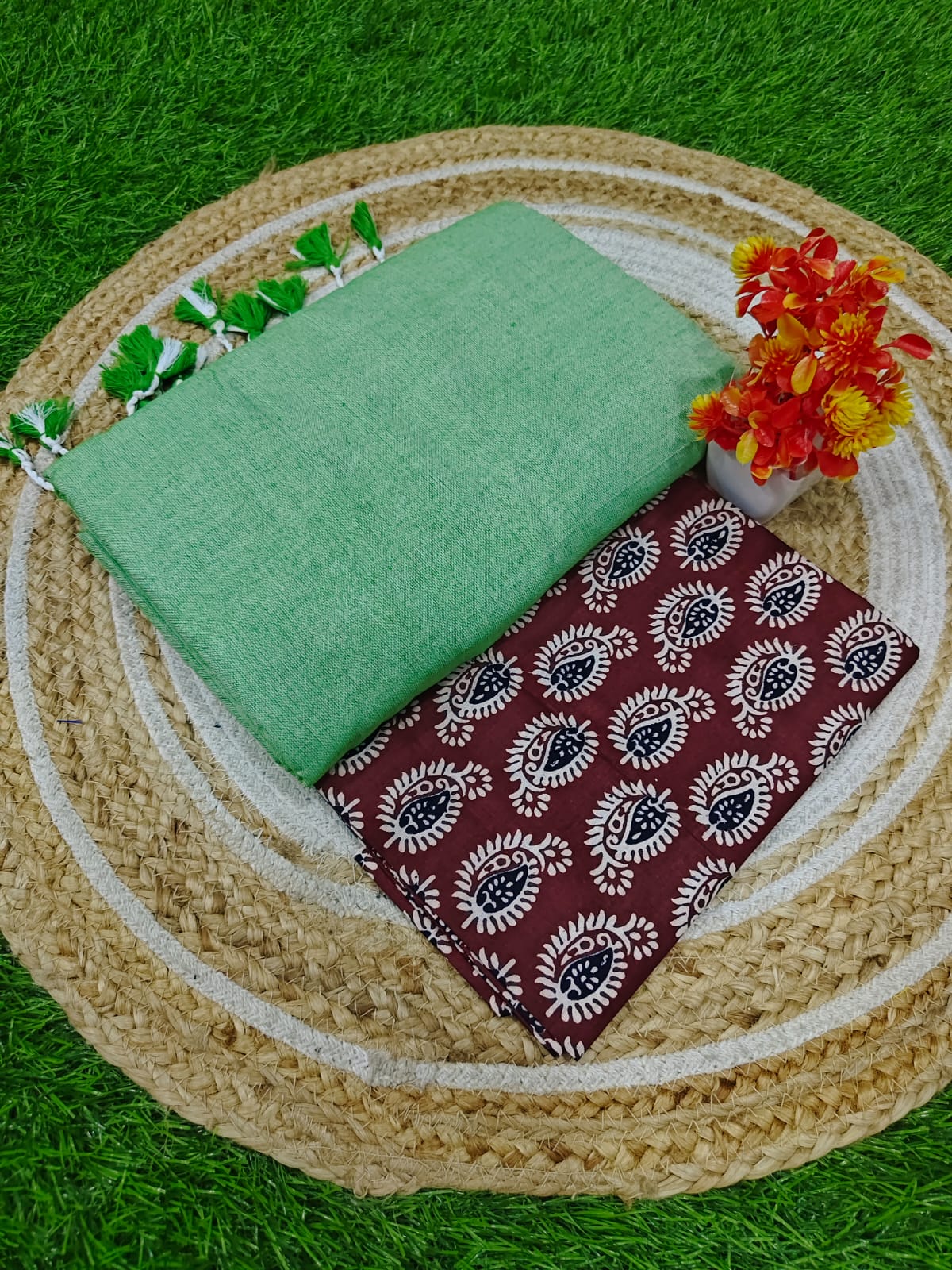 WhatsApp Image 2025-01-12 at 12.51.46 PM (3) Khadi Cotton Saree+Blouse Combo - Image 1