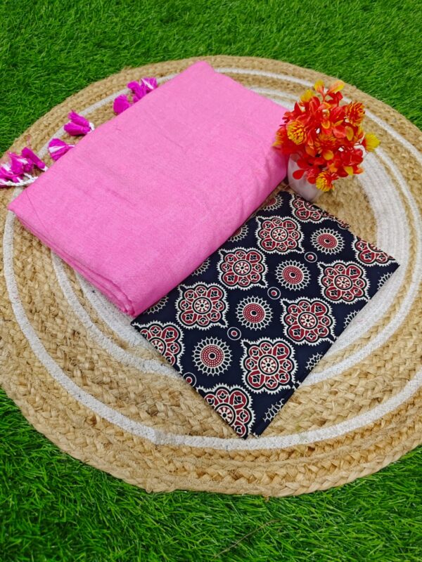 Khadi Cotton Saree+Blouse Combo