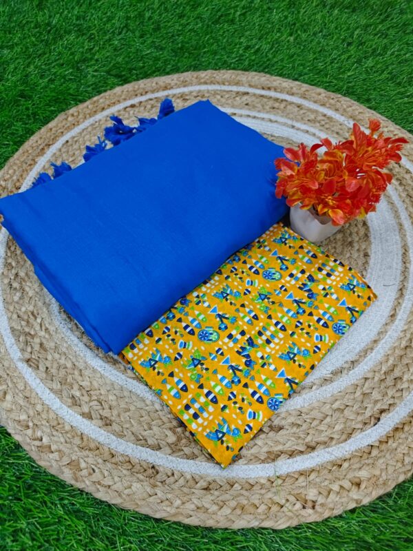 Khadi Cotton Saree+Blouse Combo