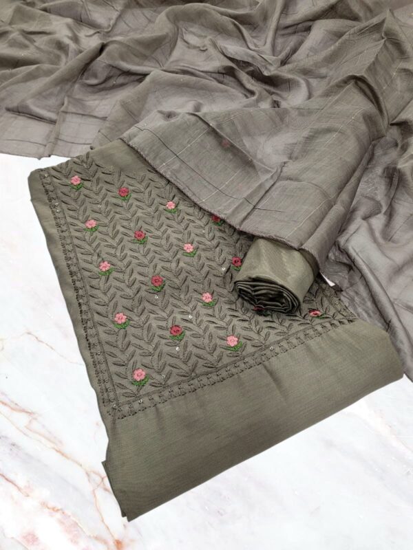 Pure cotton Salwar 3P Set (neck work with embroidery (unstitched)