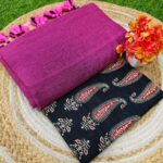 Khadi Cotton Saree+Blouse Combo