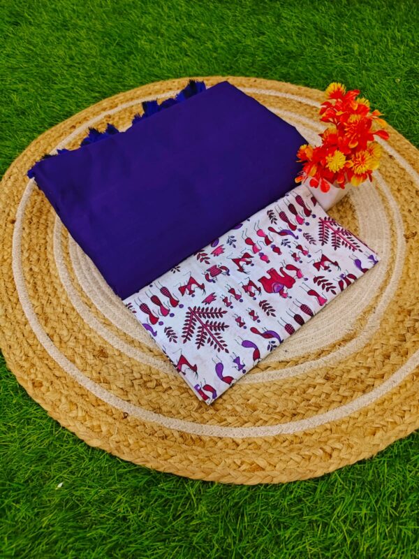Khadi Cotton Saree+Blouse Combo