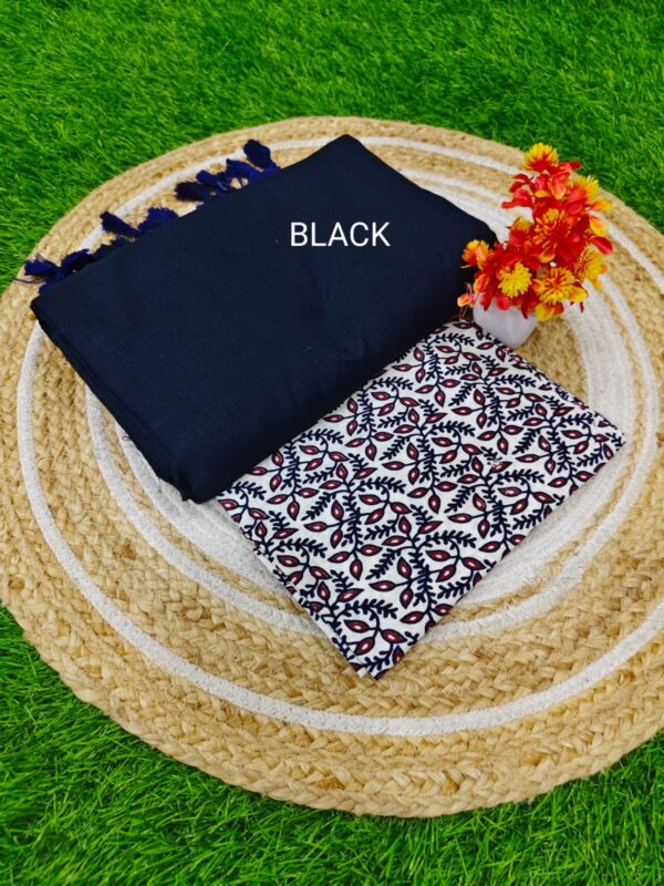 Khadi Cotton Saree+Blouse Combo