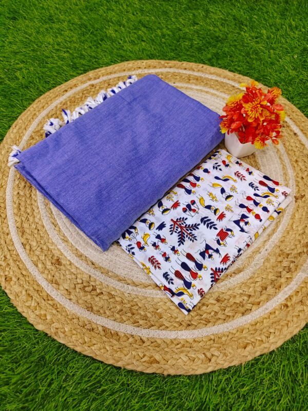 Khadi Cotton Saree+Blouse Combo