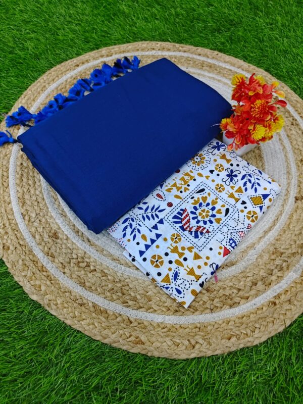 Khadi Cotton Saree+Blouse Combo