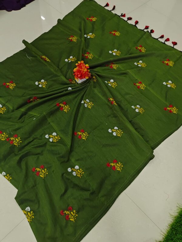 EMBROIDERY KADHI COTTON SAREES. FEEL GOOD MATERIAL FOR HOT SUMMER