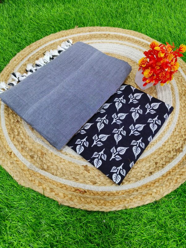 Khadi Cotton Saree+Blouse Combo