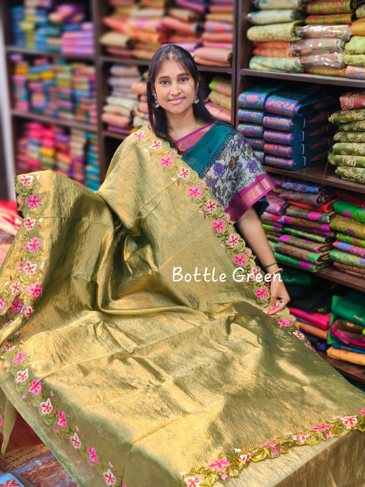 Embroidery - Premium Soft Crush Silk Sequin Saree-EMB-006