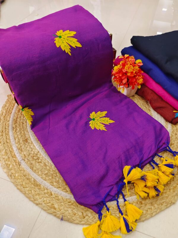 EMBROIDERY KADHI COTTON SAREES