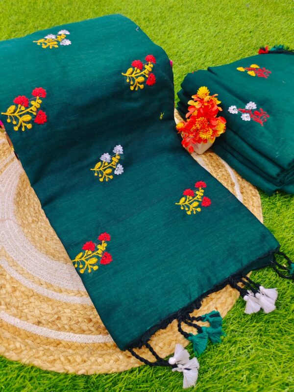 EMBROIDERY KADHI COTTON SAREES