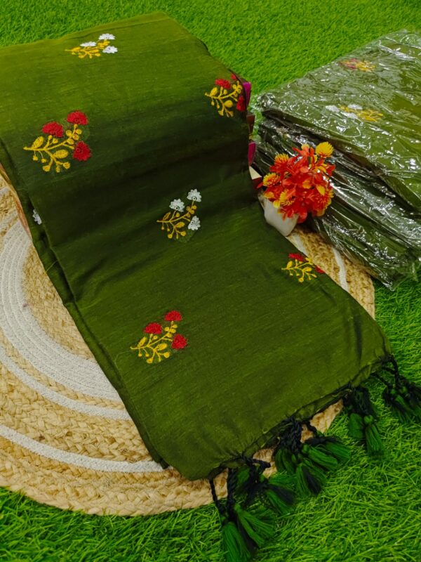 EMBROIDERY KADHI COTTON SAREES