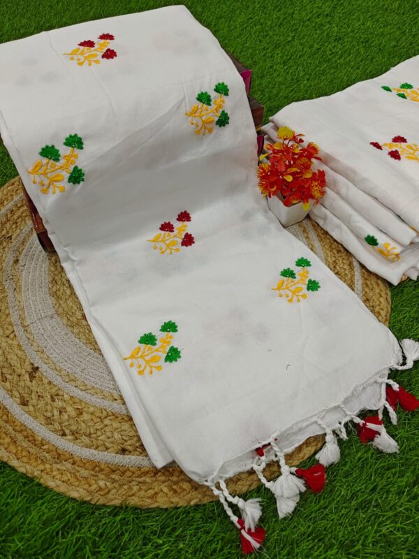 EMBROIDERY KADHI COTTON SAREES