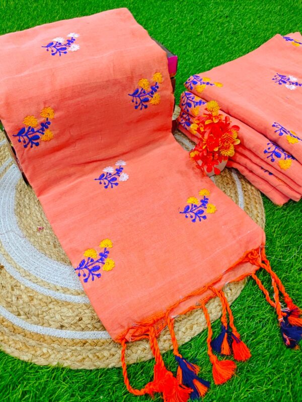 EMBROIDERY KADHI COTTON SAREES