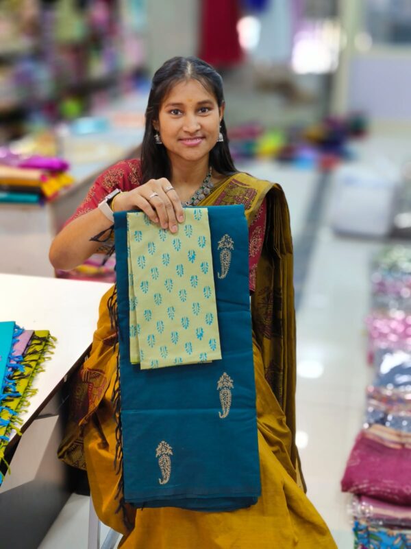 Authentic Southcotton handblock Printed Saree