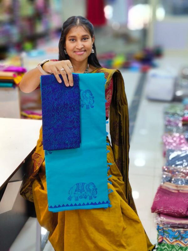 Authentic Southcotton handblock Printed Saree