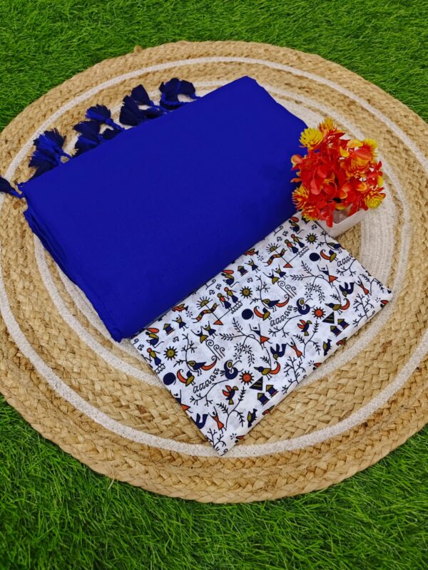 Khadi Cotton Saree+Blouse Combo