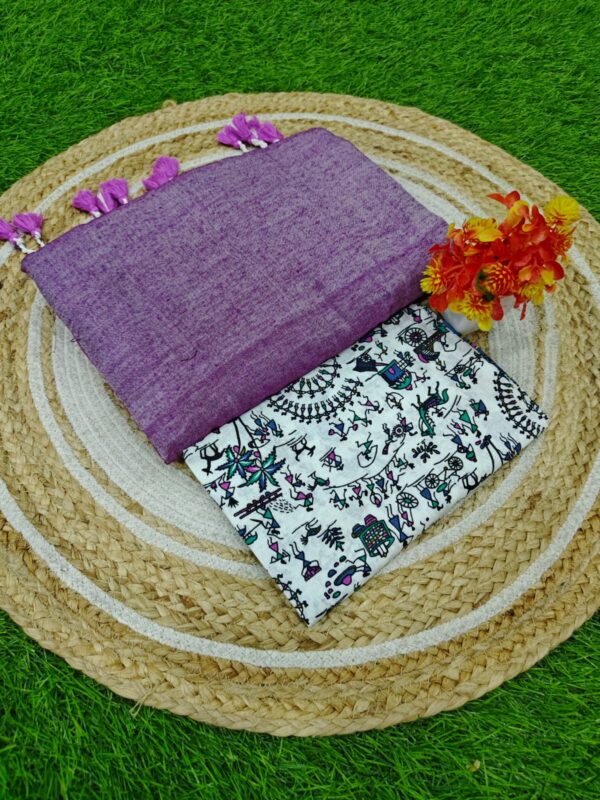 Khadi Cotton Saree+Blouse Combo