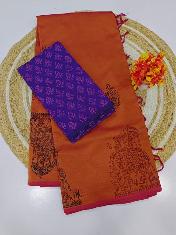 Authentic Southcotton handblock Printed Saree