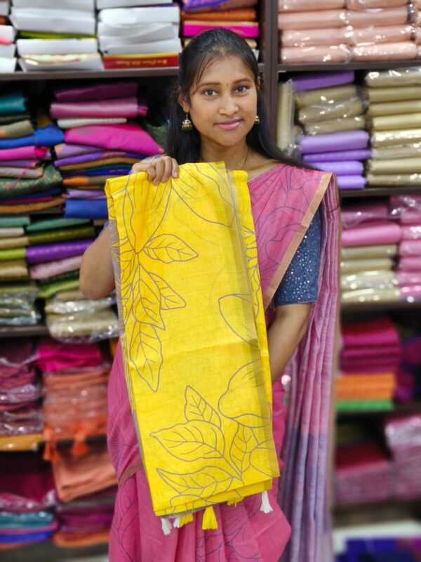 Linen jute cotton sarees