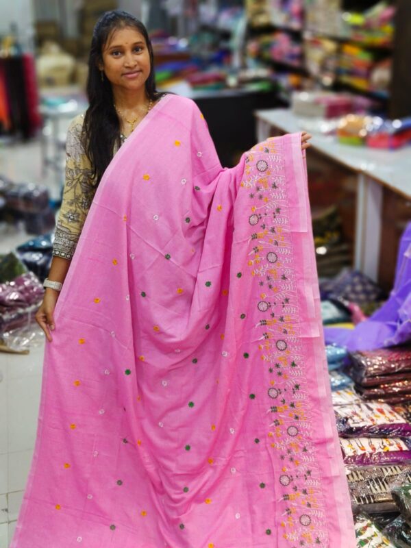 EMBROIDERY KADHI COTTON SAREES