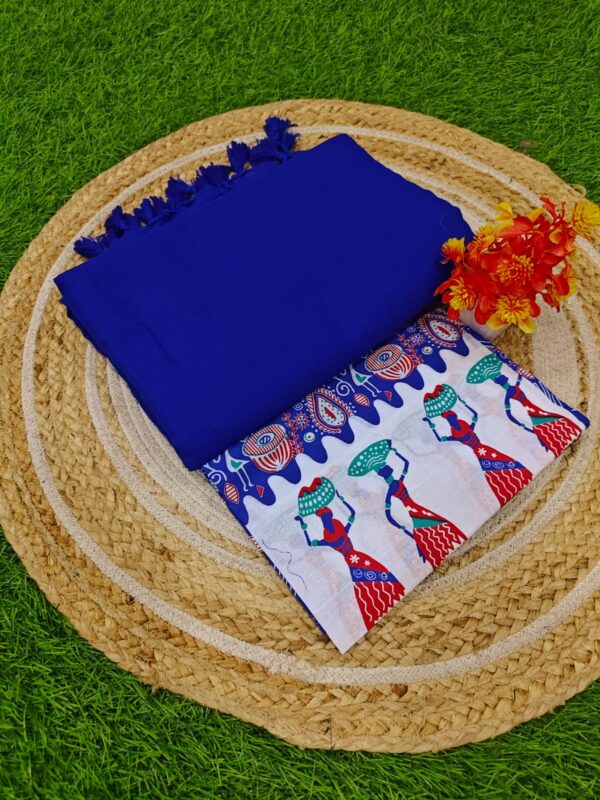 Khadi Cotton Saree+Blouse Combo