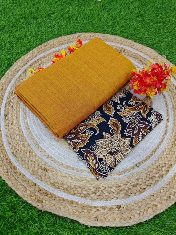 Khadi Cotton Saree+Blouse Combo